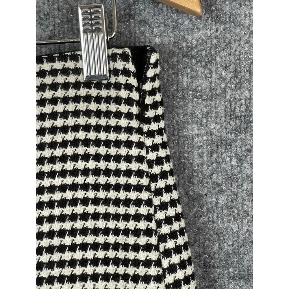 Mongo MNG Skirt‎ Women's Large Houndstooth Black White Long